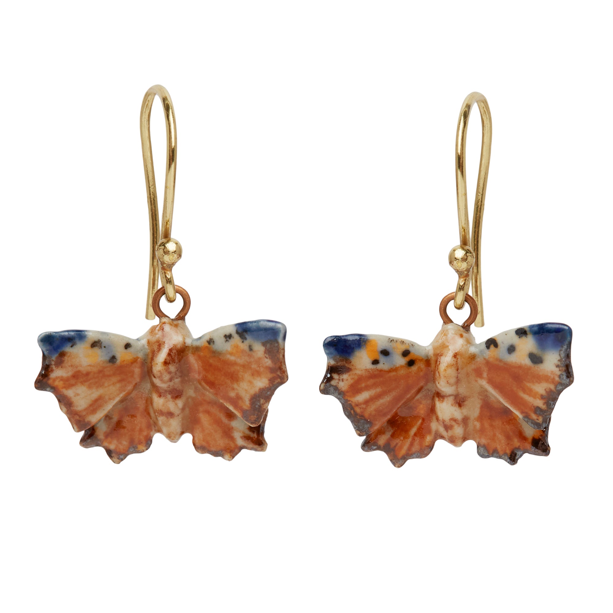 Tiny Natural Woodland Butterfly Earrings